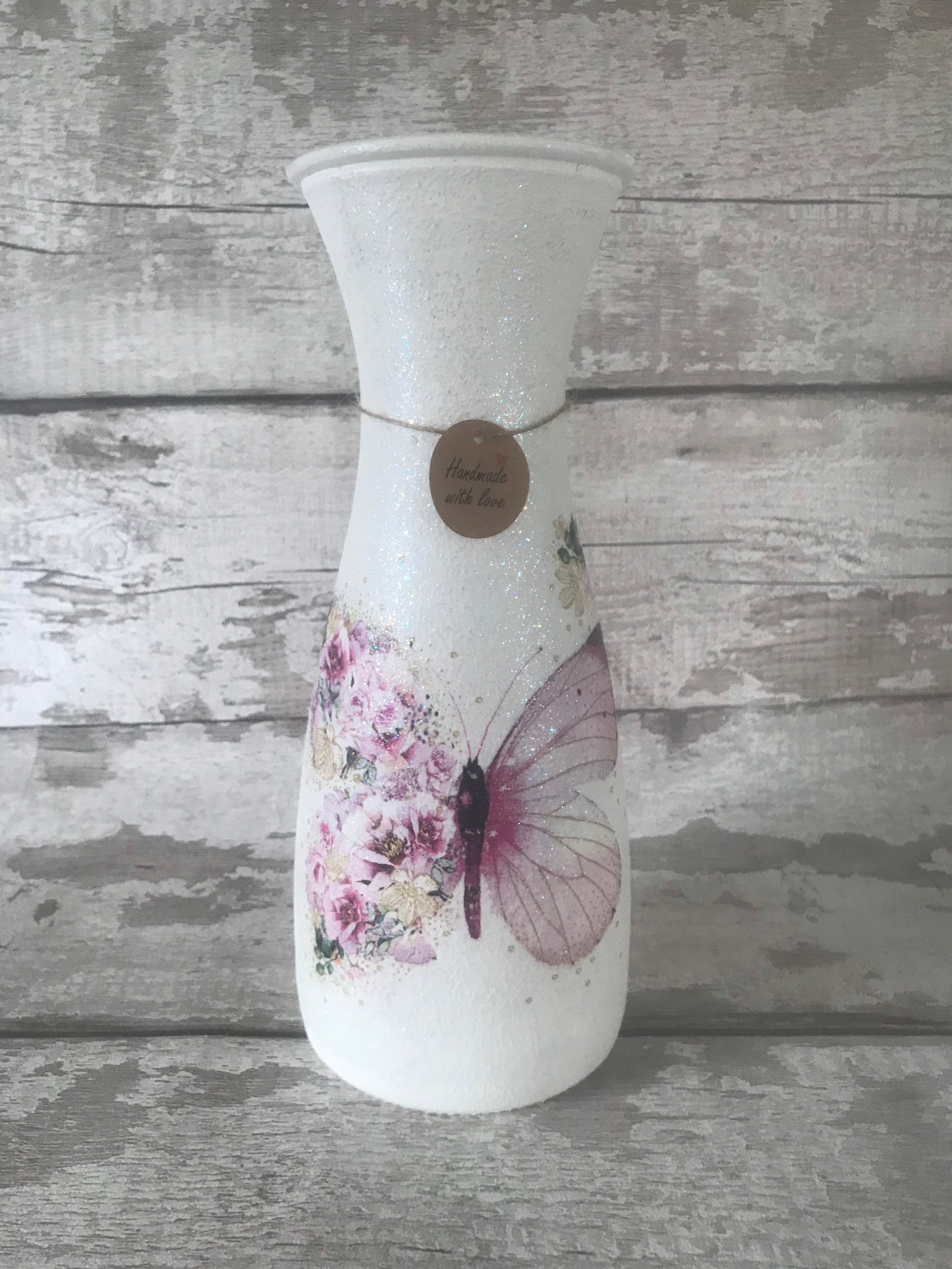 Butterfly vase gifts for her vases glittery finish Etsy