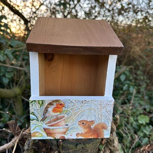 Robin Nest Box, Nesting Box, Robin Box, Decoupaged, Garden Gifts ...
