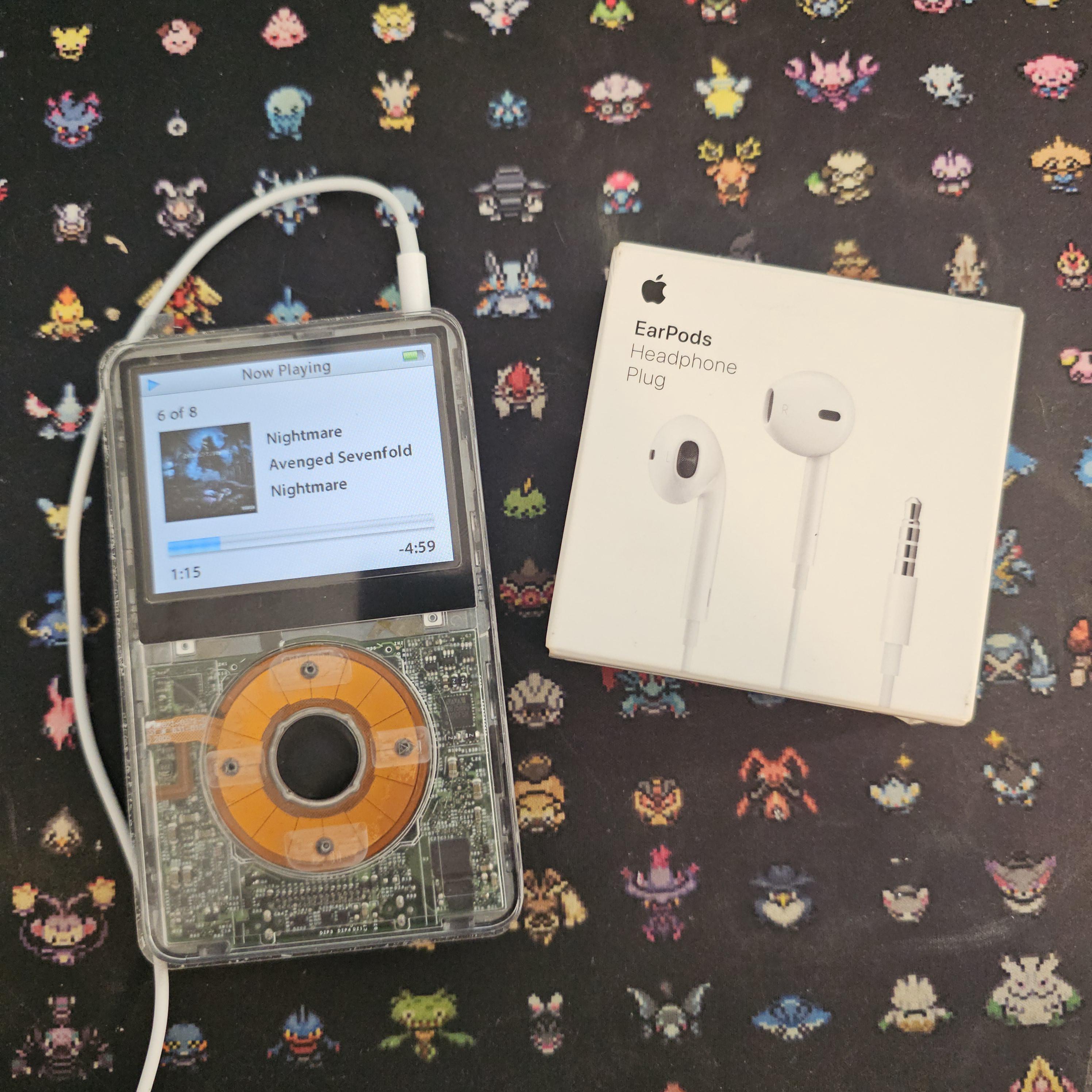 Ipod Classic 5th Generation Clear & Black (up to 1TB of Storage