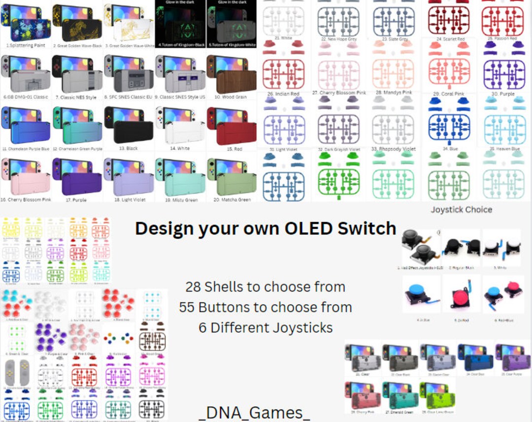 Design Your Own OLED Switch (custom Shell, Buttons, Joysticks) - Etsy