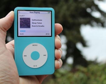 Apple iPod Classic 5th Generation Video Custom Light Blue and White (Up To 1TB Of Storage) Wolfson DAC