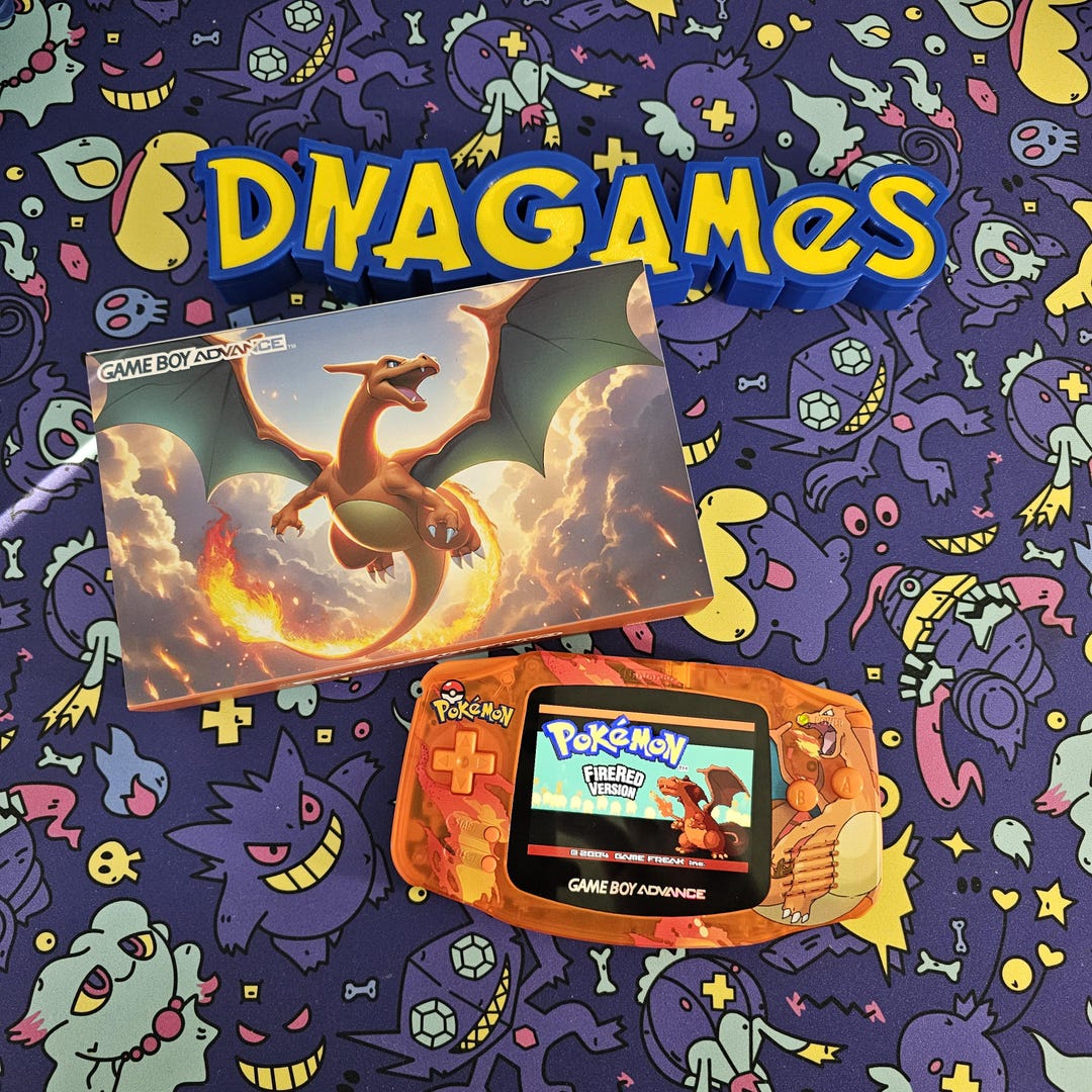 Charizard Themed Nintendo Gameboy Advance GBA With Funnyplaying IPS ...