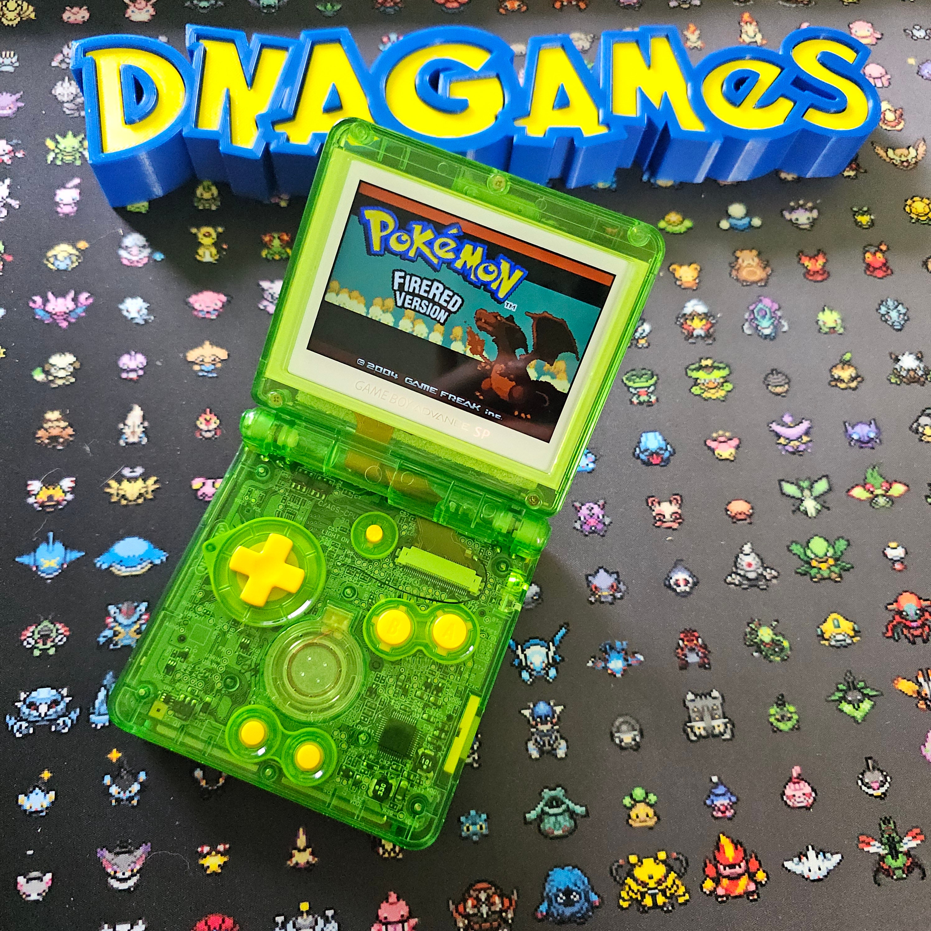 Clear Green and Yellow Nintendo Gameboy Advance Gba SP (IPS Screen