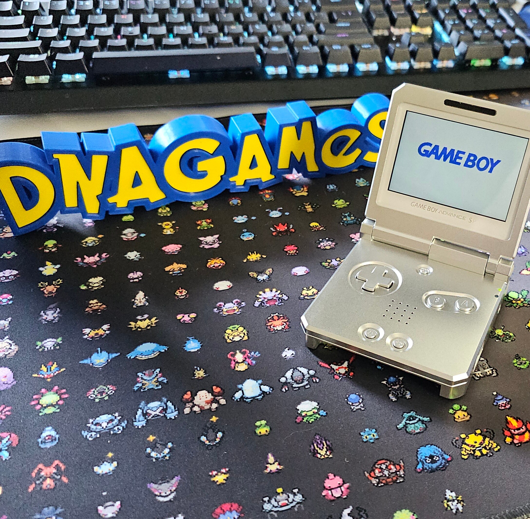 Silver on Silver Boxy Pixel Metal Gameboy Advance SP (HINGED ...