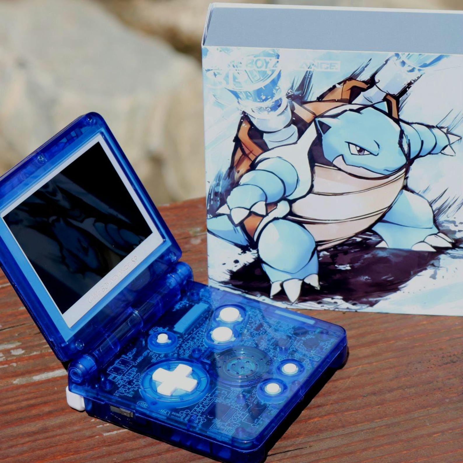 Blastoise Themed Pokemon Nintendo Gameboy Advance Gba SP (IPS Screen ...