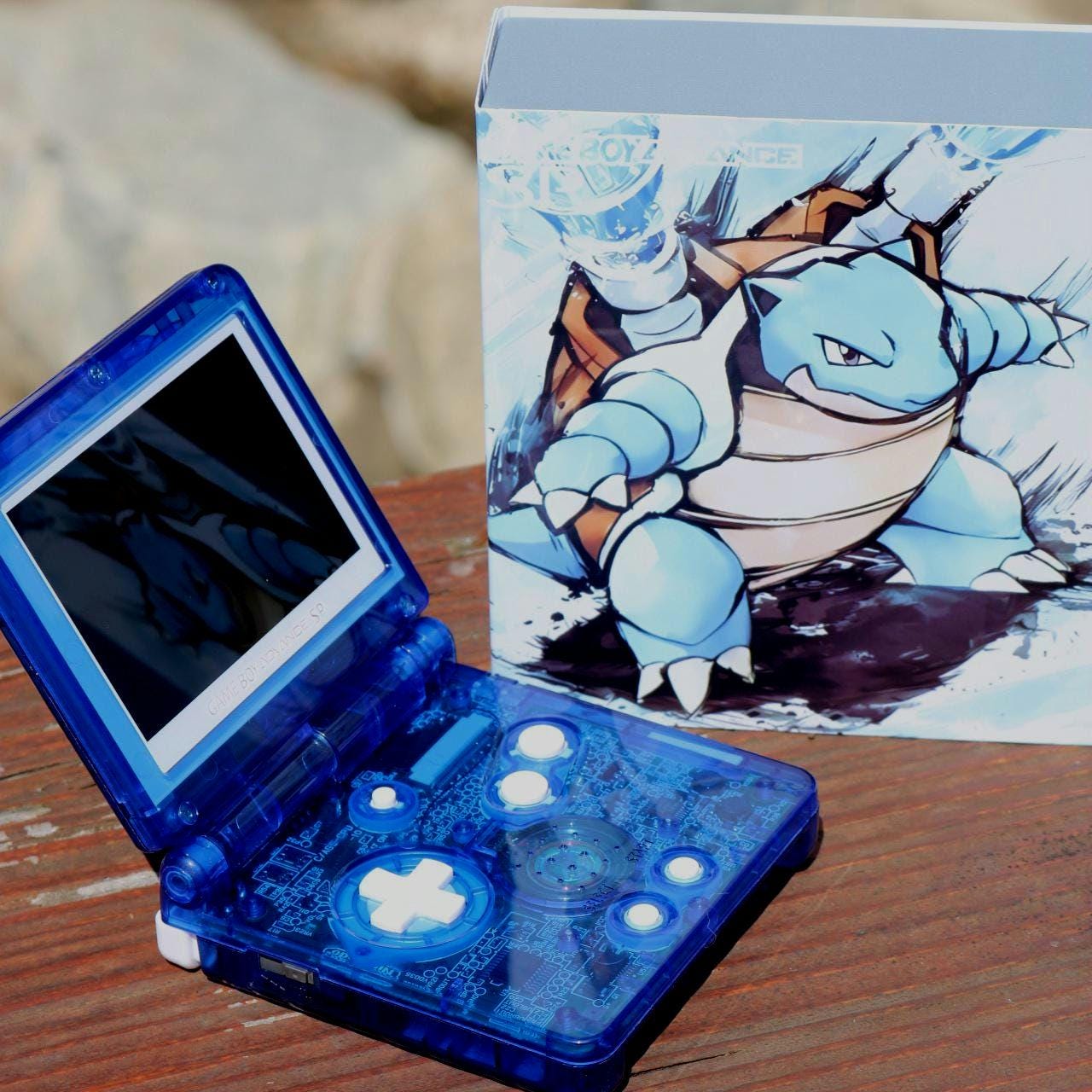 Game Boy Advance GBA Modchée - Thème Pokémon Ectoplasma Avec écran IPS V2 Rétro-éclairé