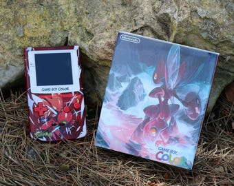 Scizor Themed Custom Nintendo Gameboy Color With Matching Box GBC