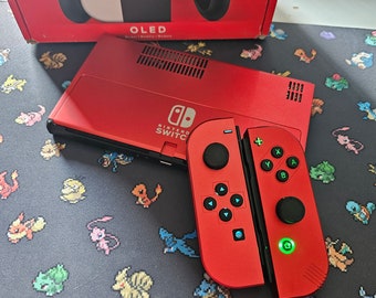 METAL OLED Red Nintendo Switch with LED Buttons