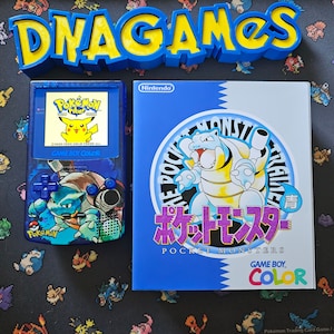 Blastoise Theme Custom Nintendo Gameboy Color z pasującym pudełkiem GBC