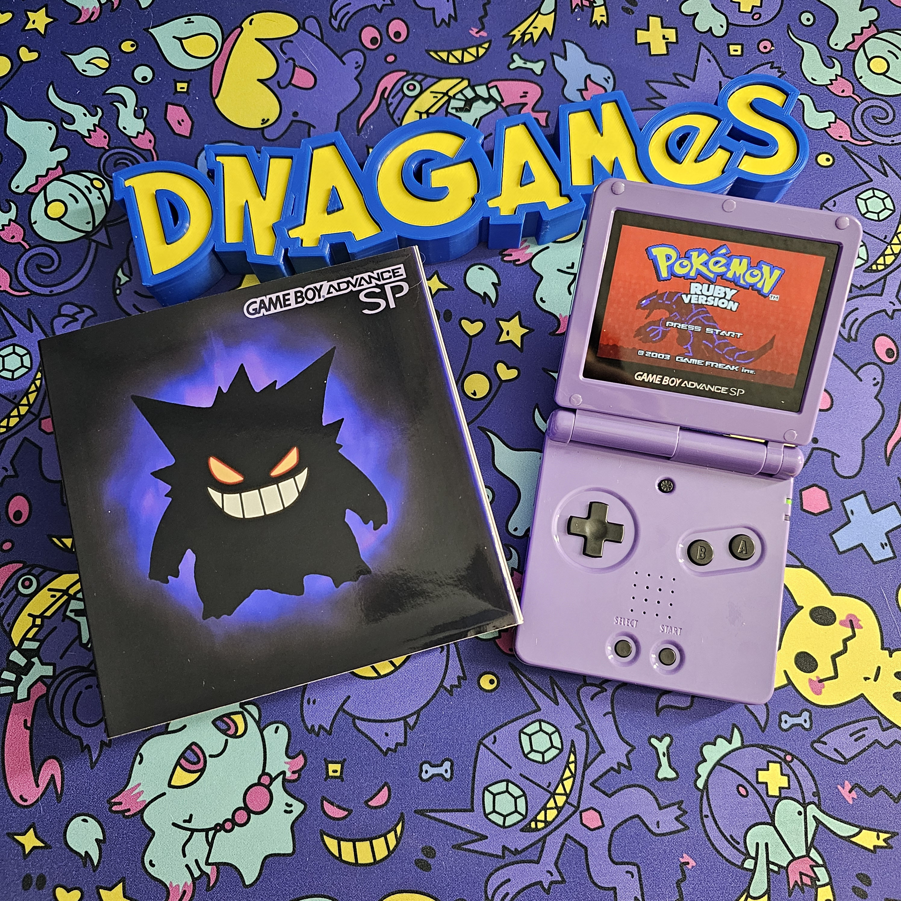 Gameboy Advance IPS, Batterie USB-C, Édition Pokemon Ectoplasma