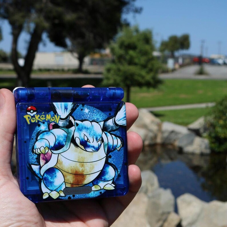 Blastoise Themed Pokemon Nintendo Gameboy Advance Gba SP (IPS Screen ...