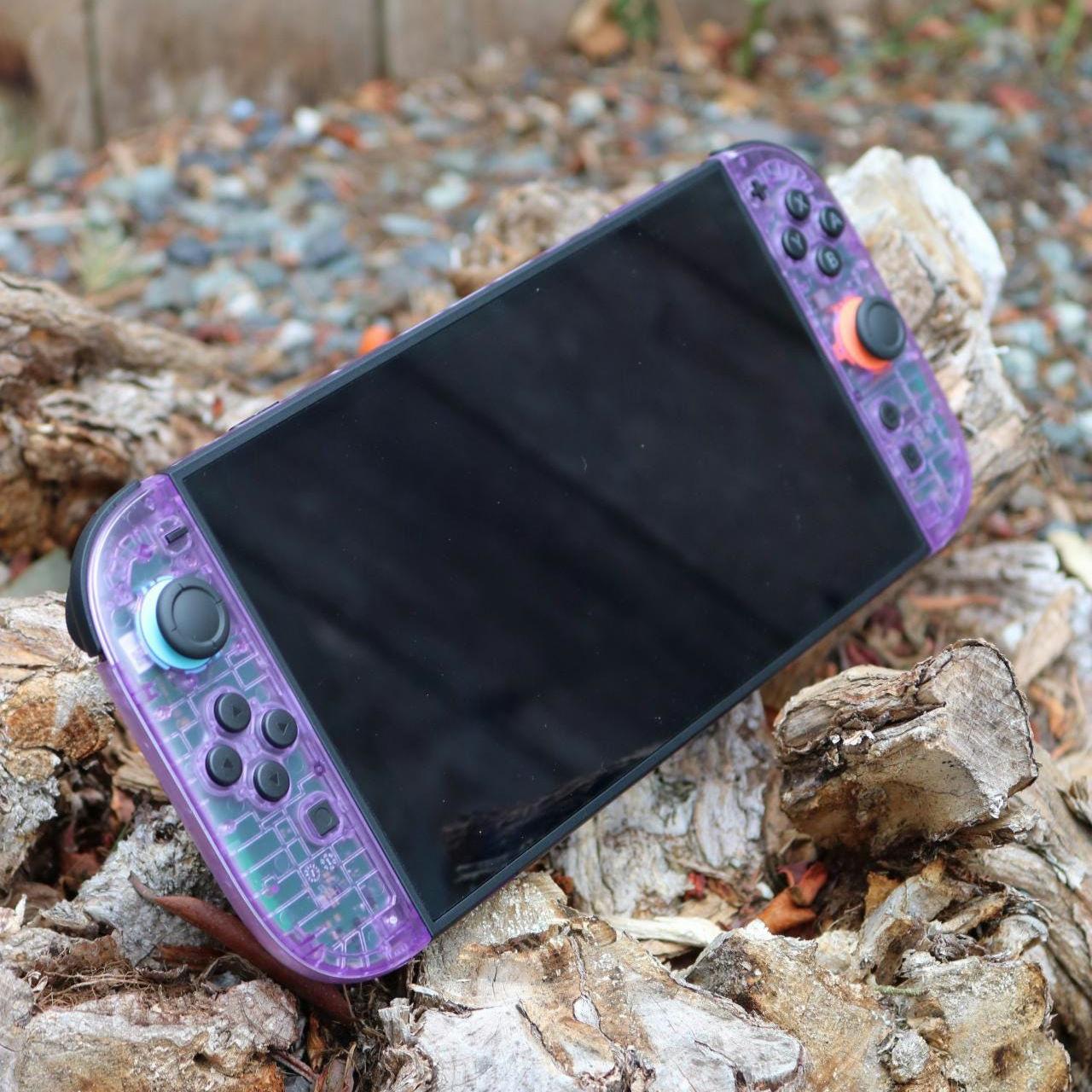Nintendo Switch ANNIVERSARY XV 青紫 Amazon.com: eXtremeRate Clear Atomic Purple Custom Shell for
