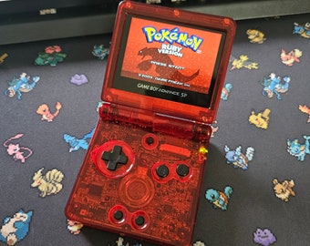 Red and Black Nintendo Gameboy Advance Gba SP (IPS Screen USB c)