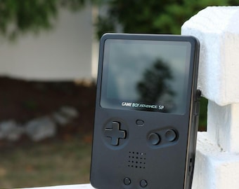 Black on Black Boxy Pixel Metal Gameboy Advance GBA Unhinged SP