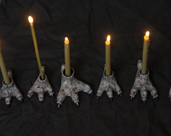 Bird leg candle holder, cozy home accessory, gothic style, gift for birds lover, idea for Helloween