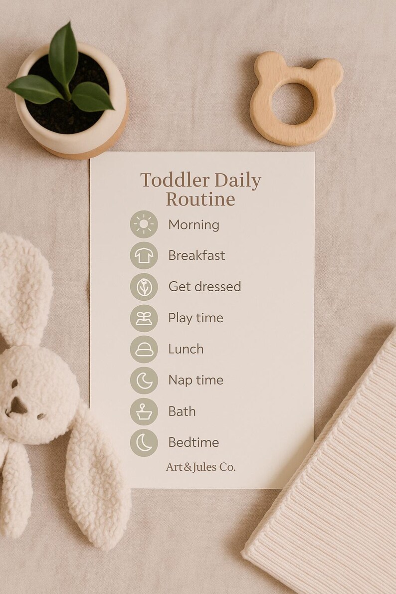 Toddler Daily Routine Chart | Gentle Parenting Visual Schedule ...