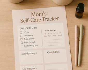 Mamas Self-Care-Tracker | Tägliches Wohlbefinden zum Ausdrucken (PDF)