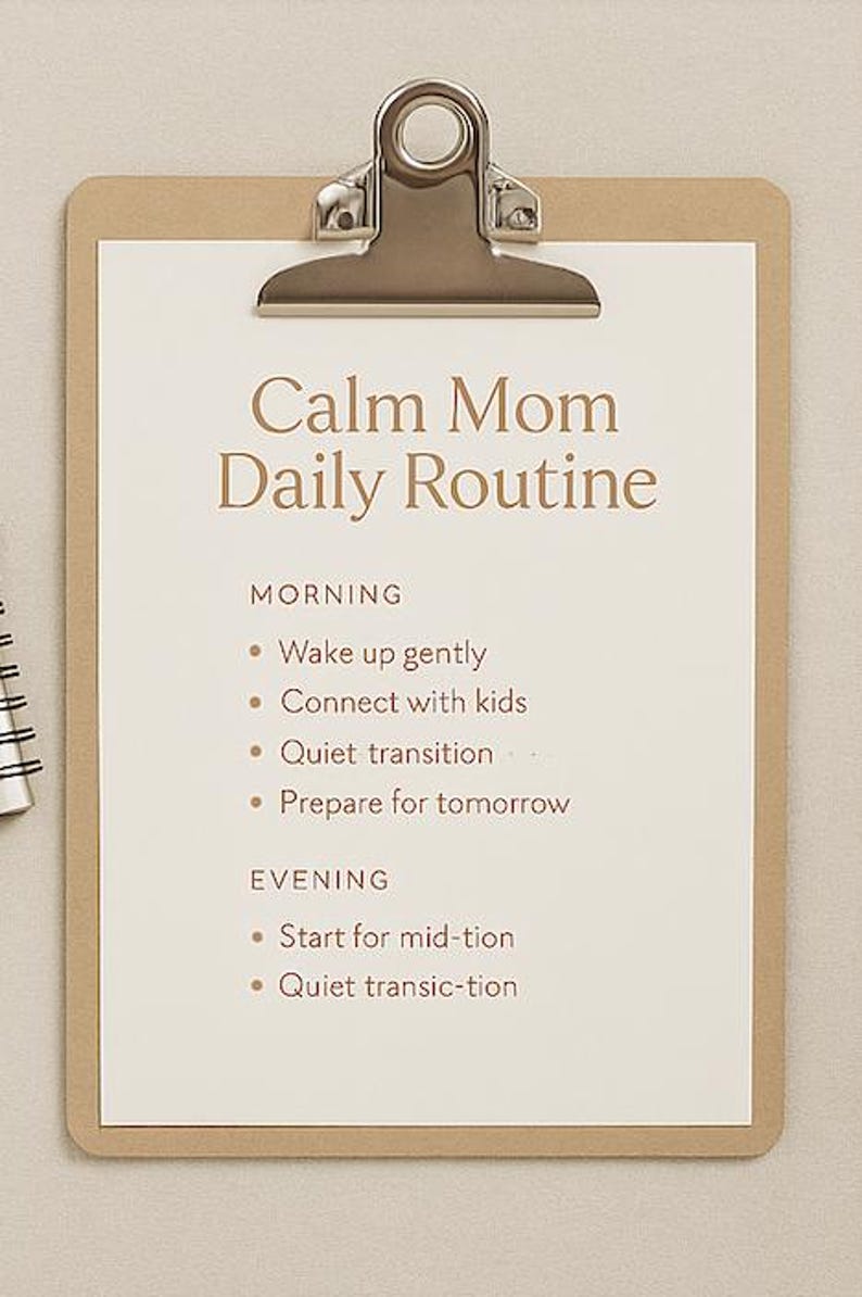 Calm Mom Daily Routine | Printable PDF | Minimalist Morning & Evening ...