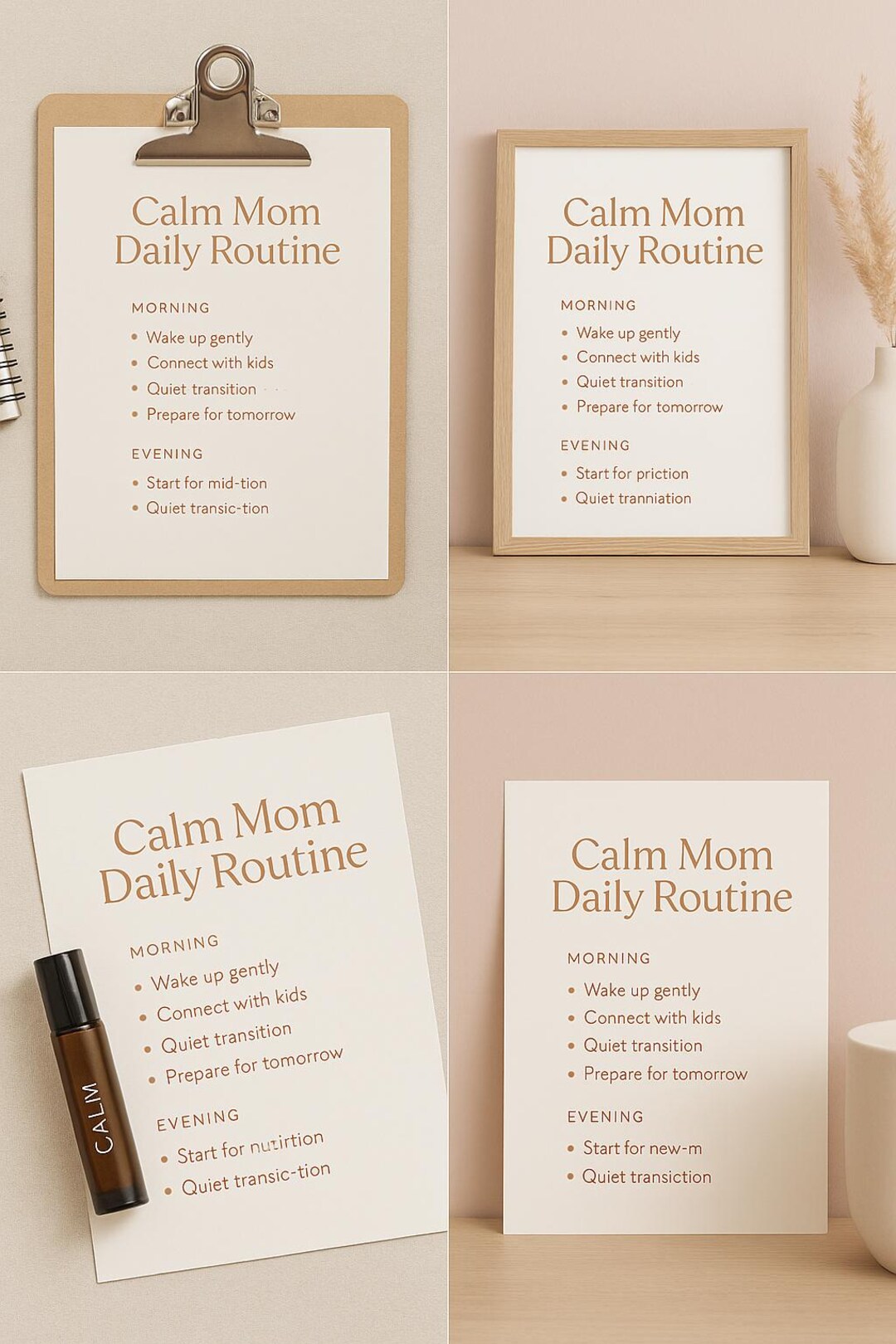 Calm Mom Daily Routine Printable | Minimalist Schedule (PDF) - Etsy