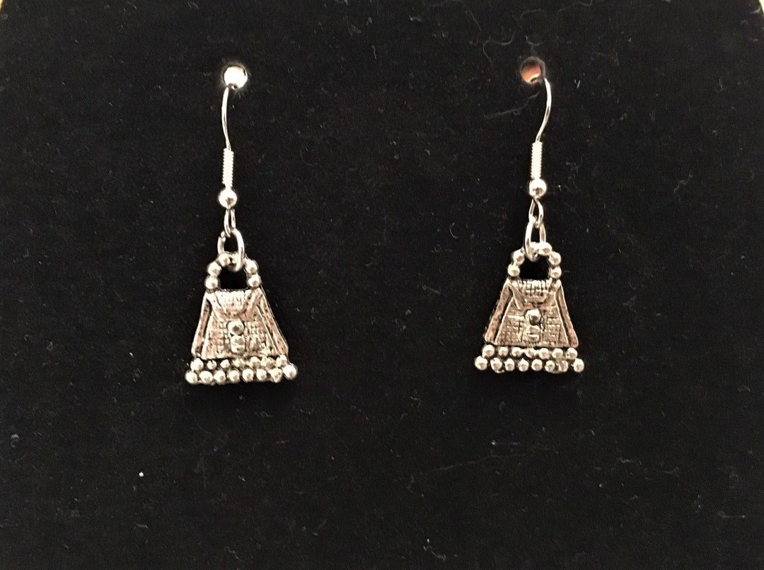 Sterling Silver Handbag/purse Earrings With Dangle Hook Etsy