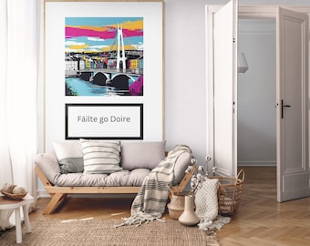 Derry Ireland Print: Fáilte Welcome Sign, Irish Landmarks (Digital Download A4-A2)