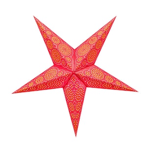 Estrela de papel estrela vermelha de Sydney, estrela de papel de 5 ou 7 pontas, padrão perfurado e colado atrás, pode ser iluminado