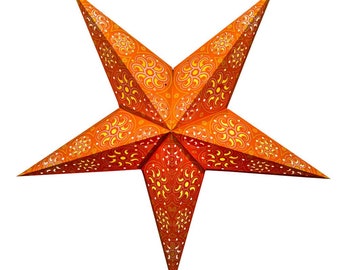 Cyclone New Orange Poinsettia Starlight Paper star, paper star 5 or 7 points, pattern punched out and pasted behind, can be illuminated