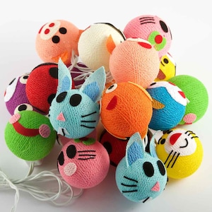 Kitty & Friends Fairy Lights Cottonball Fairy Lights, 20 LED Cottonball Fairy Lights, LED Fairy Lights voor kinderkamers en woonruimtes