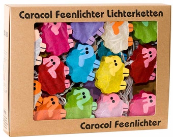 Schafe Lichterkette "Feenlichter Schafe", Handbemaltes Saa Papier, 20 LED Lichterkette für Kinderzimmer und Wohnbereich