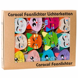 Cat fairy lights "Fairy lights cats", hand-painted Saa paper, 20 LED fairy lights for children's rooms and living areas