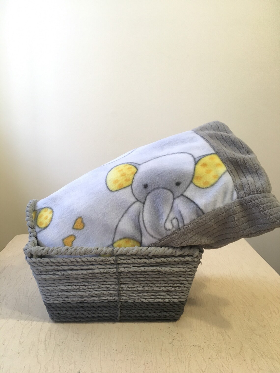 Large Gray Elephant Baby Blanket Etsy