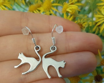 Funny Gifts Cat Charm Earrings,Cat Jewellery, Cat Lover Gift, Birthday Gift, Gift for Friend, Feline Jewellery, FelineEarrings, Cat Earrings