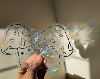 Mushrooms Sun catcher Sticker Rainbow Cottagecore Mushroom Suncatcher Window Film Cling Prism Decal Birthday Gift her Nursery Kids Classroom