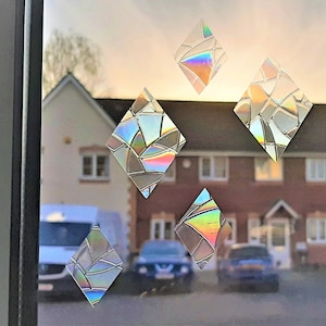 Rainbow Suncatcher Sticker 15 Mix Rhombus Diamond Suncatcher Window Film Prism Sticker Geometrical.Window Clings Decal Decoration.Maker Home