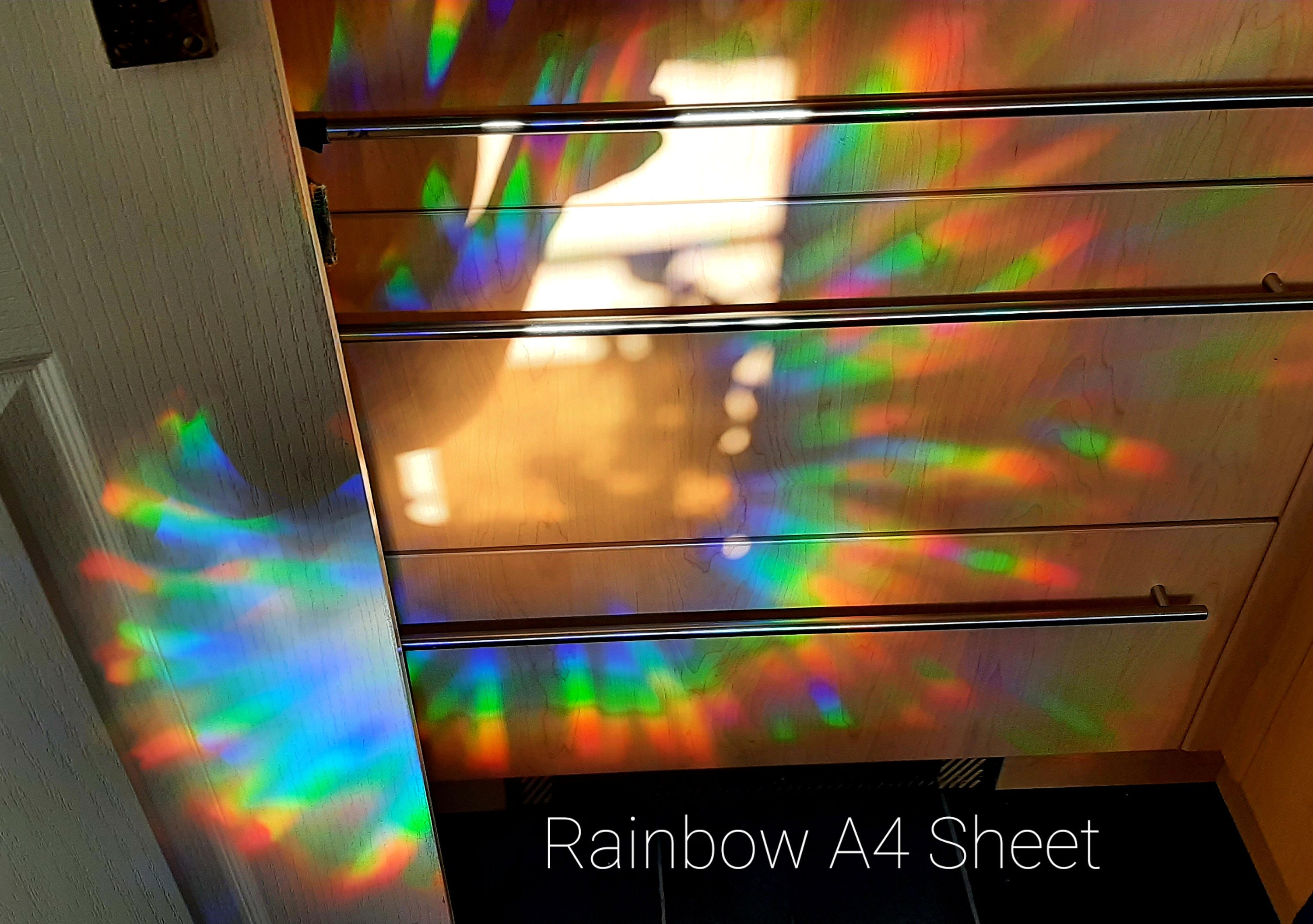 3D Rainbow Suncatcher Squares Holographic Window Film,sun Catcher Rainbow  on Walls,prism Sticker.clings Decal Decoration for Home,car,office 