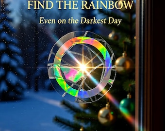 Rainbow Sun catcher Sticker 2"Mini Dots Circle Rainbow Maker Suncatcher Window Film Prism Cling Decal Decoration Home Birthday Gift for Her