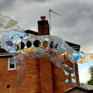Rainbow Suncatcher Sticker Window Film Wolf Galaxy Phase Lunar Moon Sun Catcher Prism Wolf Decal Gift Decoration for Home Rental Gifts Her