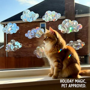 Rainbow 8 Clouds Suncatcher Sticker Set Prism Window Film Decal Sun Catcher Car Accessories Ornament Room Decor Valentines Gift Her Kids Mom