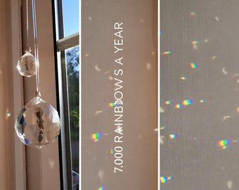 K9 Glass Crystal Ball Suncatchers, 20mm or 30mm – 40cm Window Hangings, Single or Multipacks