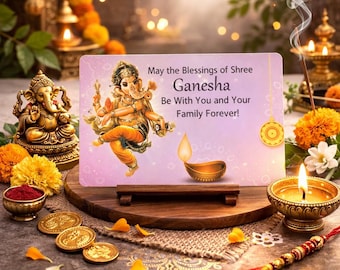 Ganesha Blessing Aluminium Wallet Card – Double-Sided Vinayaka Chaturthi Keepsake