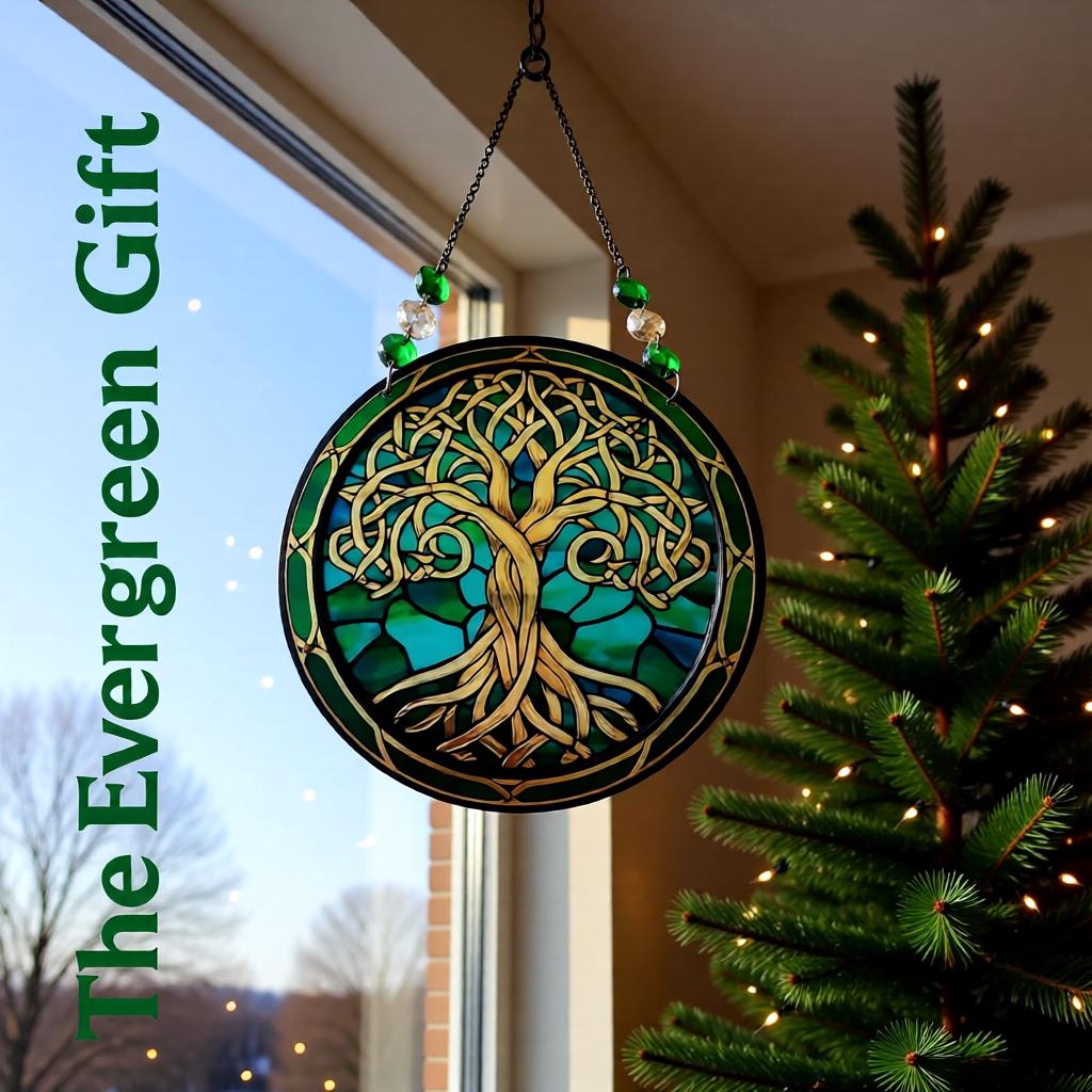 Acchiappasole in vetro colorato con albero della va per la