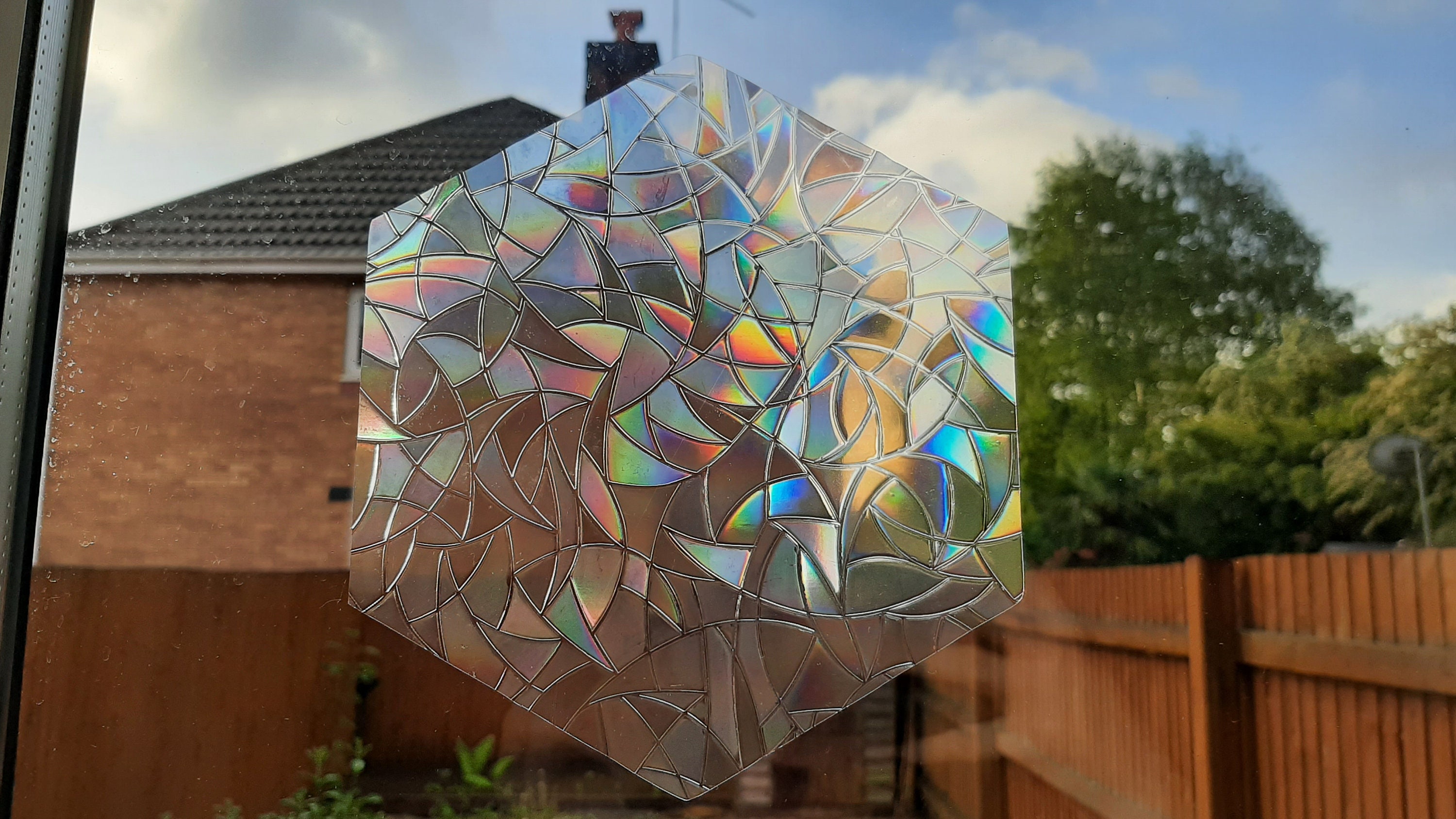 Rainbow BIG Hexagon Honeycomb Suncatcher Window Film Prism Sticker ...