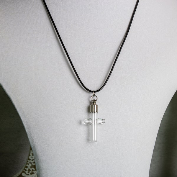 DIY Empty Glass Vial Urn Pendant, Memorial Necklace For Ashes, Screw Top Vial, Personalized Cremation Jewelry, Stainles Steel