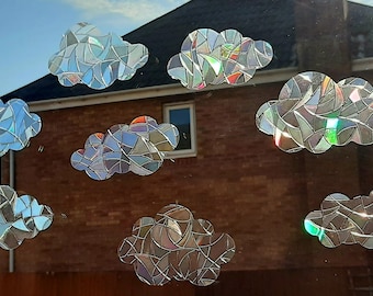 Rainbow 8 Mix Suncatcher Sticker Clouds Rainbow Maker Sun catcher for Window Film Prism Cling Decal Decoration Home Car Accessories Birthday