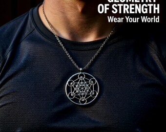 Metatron Sacred Geometry Pendant – Silver-Tone Alloy Charm with Optional Stainless Steel Necklace