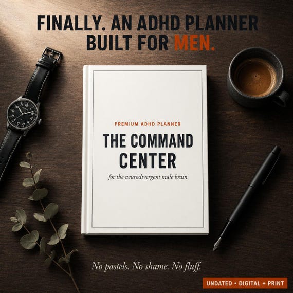 ADHD Planner for Men Neurodivergent Digital Download Undated GoodNotes iPad Printable Daily Weekly Journal Productivity Self Improvement Gif