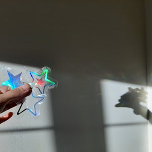 Celestial moon stars set suncatcher sticker cloud car decal art sun catcher prism rainbow window film cling nursery kids bedroom classroom