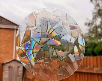 Rainbow Suncatcher Sticker 3 Sun catcher 4&quot; Circle Rainbow Maker Sun catcher for Window Film Prism Cling Decal Decoration Home, Car,Gift Her