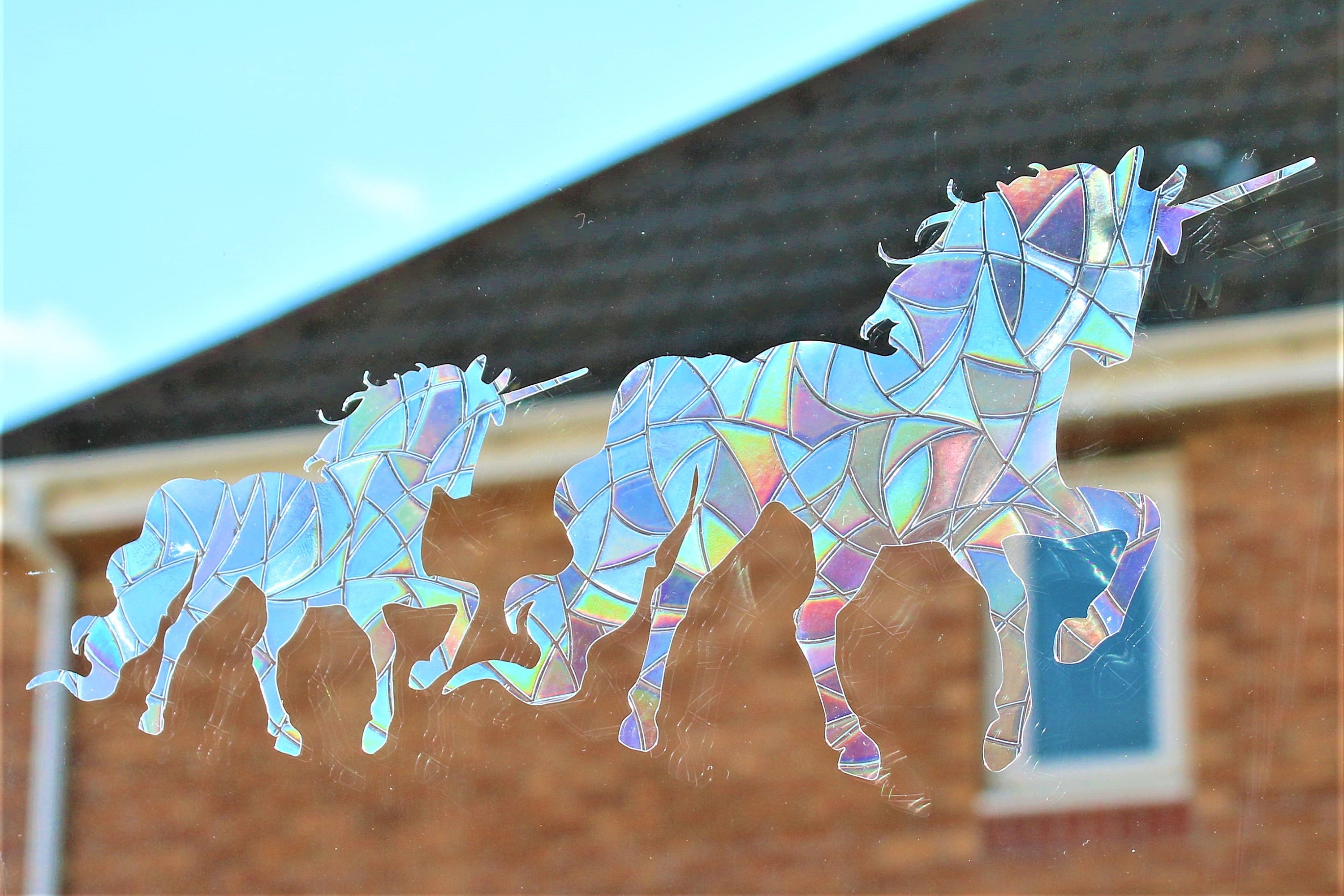 Buy 3 Unicorns Suncatcher Sticker Rainbow Window Film Clings Static Rent  Home Decoration.car Accessory,rainbow Maker for Home,office Vinyl Decal  Online in India 