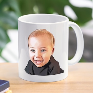 Gepersonaliseerde cartoonfotomok Aangepast gedenkteken Portretcadeau voor verjaardag Kerstmis Moederdag Beste aanpasbare cadeau voor familie en vrienden